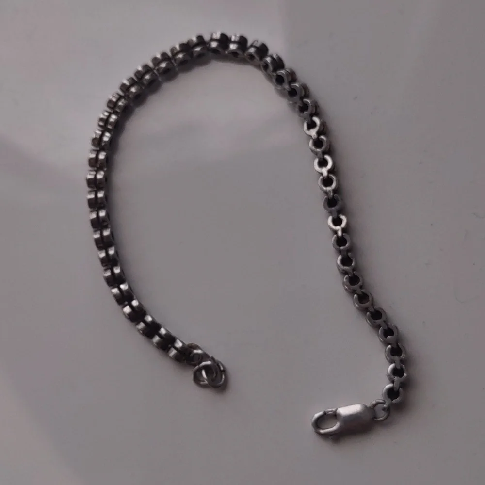 Sterling Silver Bezel Set Round White CZ Link 7" Bracelet - 10g - Picture 3 of 6